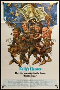 1t452 KELLY'S HEROES 1sh '70 Jack Davis Spirit of '76 art, Eastwood, Savalas, Sutherland, Rickles!