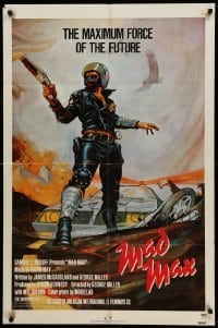 1t499 MAD MAX 1sh '80 George Miller post-apocalyptic classic, Garland art of Mel Gibson!