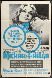 1t536 MICHAEL & HELGA 1sh '69 an adventure into the unexplored lands of love, is man an animal?