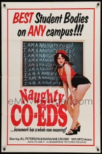 1t574 NAUGHTY COEDS 1sh '75 Ernst Hofbauer, image of sexy girl near chalkboard!