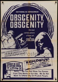 1t595 OBSCENITY, OBSCENITY 1sh '70 nothing censored, the most curious picture of them all...!