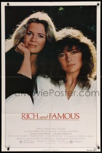 1t681 RICH & FAMOUS 1sh '81 great portrait image of Jacqueline Bisset & Candice Bergen!