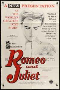 1t691 ROMEO & JULIET 1sh '68 Rosemary Dexter & Gerald Meynier in title roles!
