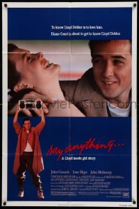 1t703 SAY ANYTHING 1sh '89 image of John Cusack holding boombox, Ione Skye, Cameron Crowe!