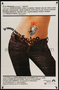 1t746 SKIDOO 1sh '69 Otto Preminger, drug comedy, sexy image of girl with pants unbuttoned!