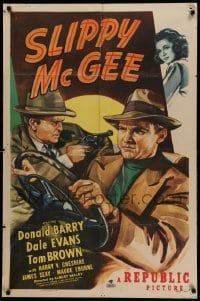 1t752 SLIPPY MCGEE 1sh '48 art of criminal Don Red Barry drilling into safe + sexy solo Dale Evans