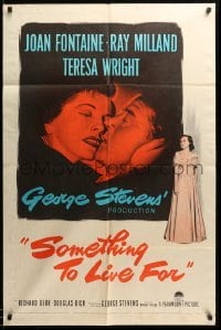 1t762 SOMETHING TO LIVE FOR 1sh '52 romantic art of Joan Fontaine, Ray Milland, Teresa Wright!