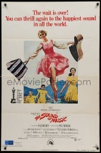 1t764 SOUND OF MUSIC 1sh R73 classic Terpning art of Julie Andrews & top cast!