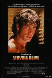 1t778 STAYING ALIVE 1sh '83 Stallone, John Travolta in Saturday Night Fever sequel!