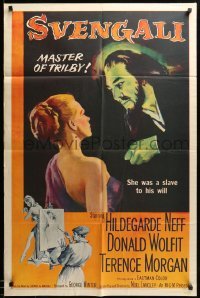 1t808 SVENGALI 1sh '55 sexy Hildegarde Neff was a slave to the will of crazy Donald Wolfit!