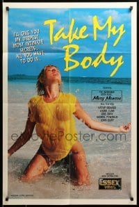 1t830 TAKE MY BODY video/theatrical 25x38 1sh '84 she'll give you her deepest most intimate secrets!