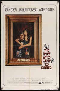 1t863 THIEF WHO CAME TO DINNER style B 1sh '73 Richard Amsel art of Ryan O'Neal, Jacqueline Bisset!
