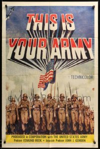 1t867 THIS IS YOUR ARMY 1sh '54 patriotic military image of soldiers marching in formation!