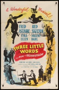 1t870 THREE LITTLE WORDS 1sh '50 art of Fred Astaire, Red Skelton & sexy dancing Vera-Ellen!