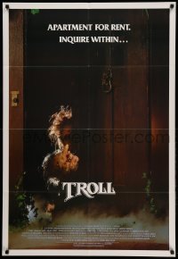 1t900 TROLL 1sh '85 wacky image of monster hiding behind door, produced by Albert Band!