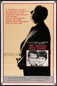 1t902 TROUBLE WITH HARRY 1sh R83 Alfred Hitchcock profile, c/u of Forsythe & Shirley MacLaine!