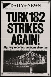 1t905 TURK 182 teaser 1sh '85 Timothy Hutton, Robert Urich, newspaper design!