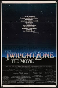 1t909 TWILIGHT ZONE 1sh '83 Rod Serling TV series, Spielberg, Alvin art, w/border design!