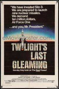 1t910 TWILIGHT'S LAST GLEAMING 1sh '77 Robert Aldrich, art of nuclear missile!