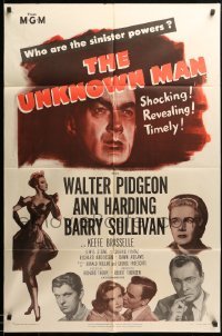 1t929 UNKNOWN MAN 1sh '51 Walter Pigeon, Ann Harding, who are the sinister powers?