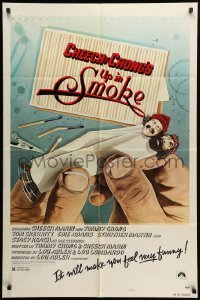 1t933 UP IN SMOKE style B 1sh '78 Cheech & Chong marijuana drug classic, great art!