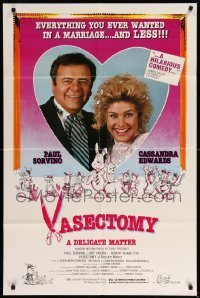 1t938 VASECTOMY 1sh '86 wacky image of Paul Sorvino and Cassandra Edwards, a delicate matter!