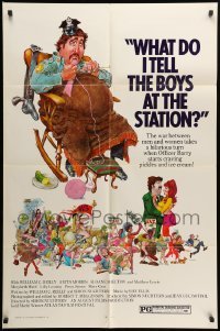 1t957 WHAT DO I TELL THE BOYS AT THE STATION 1sh '72 Mort Drucker art of pregnant cop and top cast