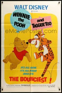 1t971 WINNIE THE POOH & TIGGER TOO 1sh '74 Walt Disney, characters created by A.A. Milne!