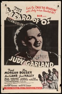 1t974 WIZARD OF OZ 1sh R58 Victor Fleming, Judy Garland all-time classic!