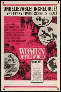 1t978 WOMEN OF THE WORLD 1sh '63 La Donna nel mondo, sexy girls of all countries!