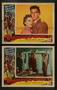 1w828 BEGINNING OF THE END 2 LCs '57 scientist Peter Graves & pretty Peggie Castle!