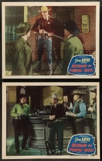 1w833 BEYOND THE PURPLE HILLS 2 LCs '50 great images of western cowboy sheriff Gene Autry!