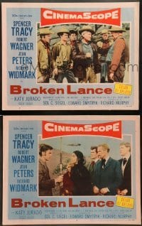 1w839 BROKEN LANCE 2 LCs '54 Edward Dmytryk, Robert Wagner, Jean Peters & Spencer Tracy!