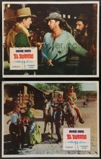 1w858 EL DORADO 2 LCs '66 John Wayne, Robert Mitchum, Hunnicutt, directed by Howard Hawks!