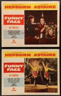1w869 FUNNY FACE 2 LCs '57 great images of Audrey Hepburn & Fred Astaire, Key Thompson!
