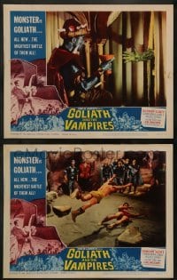 1w872 GOLIATH & THE VAMPIRES 2 LCs '64 Maciste Contro il Vampiro, Gordon Scott!