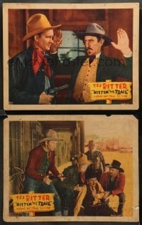 1w882 HITTIN' THE TRAIL 2 LCs '37 Tex Ritter & White Flash, Tommy Bupp, Jerry Bergh!