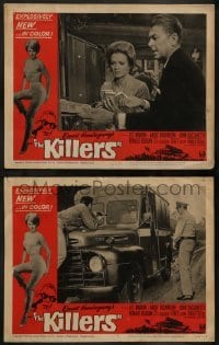 1w889 KILLERS 2 LCs '64 Don Siegel, Hemingway, sexy Angie Dickinson, Ronald Reagan, Cassavetes!