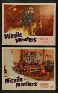 1w910 MISSILE MONSTERS 2 LCs '58 aliens bring destruction from the stratosphere, wacky sci-fi!