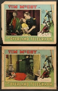 1w923 OVERLAND TELEGRAPH 2 LCs '29 Tim McCoy and gorgeous Dorothy Janis, Civil War!