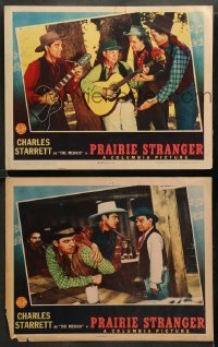 1w929 PRAIRIE STRANGER 2 LCs '41 Charles Starrett as The Medico, Cliff Edwards, cowboy images!