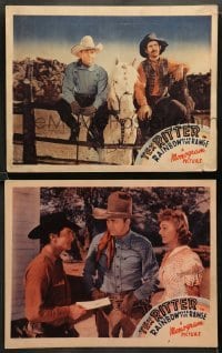 1w937 RAINBOW OVER THE RANGE 2 LCs '40 great western images of Tex Ritter, Slim Andrews!