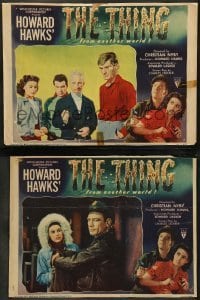 1w970 THING 2 LCs '51 Howard Hawks classic horror, Tobey, Sheridan, Martin & Dierkes!