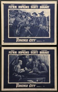 1w981 VIRGINIA CITY 2 LCs R51 Errol Flynn, Randolph Scott, Miriam Hopkins, cool western action!