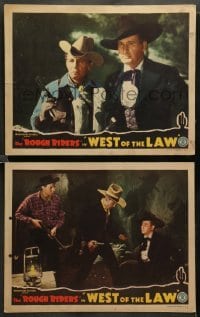 1w985 WEST OF THE LAW 2 LCs '42 cool images of Buck Jones & Raymond Hatton!