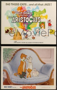 1w013 ARISTOCATS 9 LCs R73 Walt Disney feline jazz musical cartoon, great colorful images!