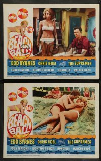1w575 BEACH BALL 5 LCs '65 Edd Byrnes, Chris Noel, The Supremes, sexy girl in bikini borders!