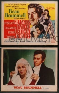 1w057 BEAU BRUMMELL 8 LCs '54 Elizabeth Taylor & Stewart Granger, Peter Ustinov!