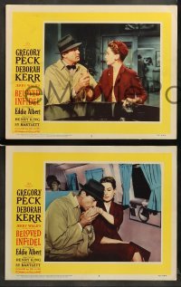 1w535 BELOVED INFIDEL 6 LCs '59 Gregory Peck as F. Scott Fitzgerald had to hurt Deborah Kerr!