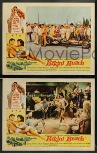 1w064 BIKINI BEACH 8 LCs '64 Frankie Avalon & Annette Funicello by cool dragster!